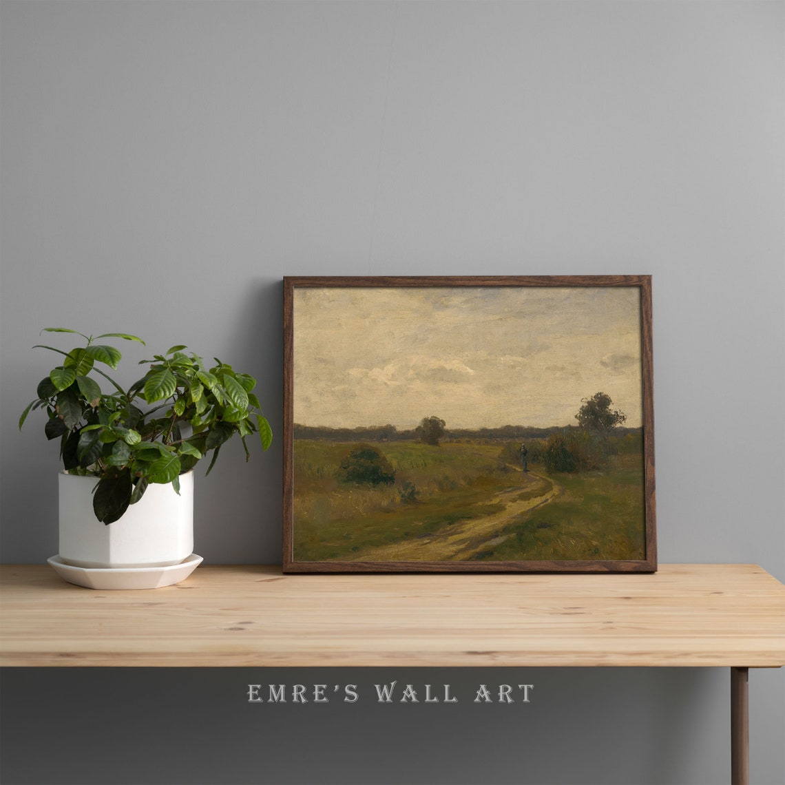 Winding Country Path Through Fields Vintage Pastoral Landscape Poster - Image 2