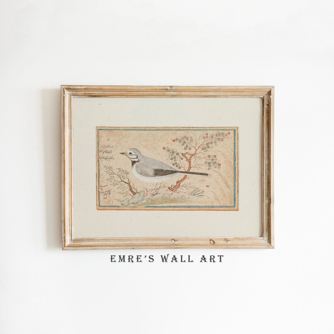 Vintage Bird Drawing Print, Rustic Nursery Decor