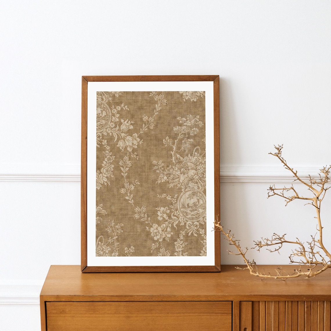 Vintage Textile Floral Pattern Art Print - Image 4