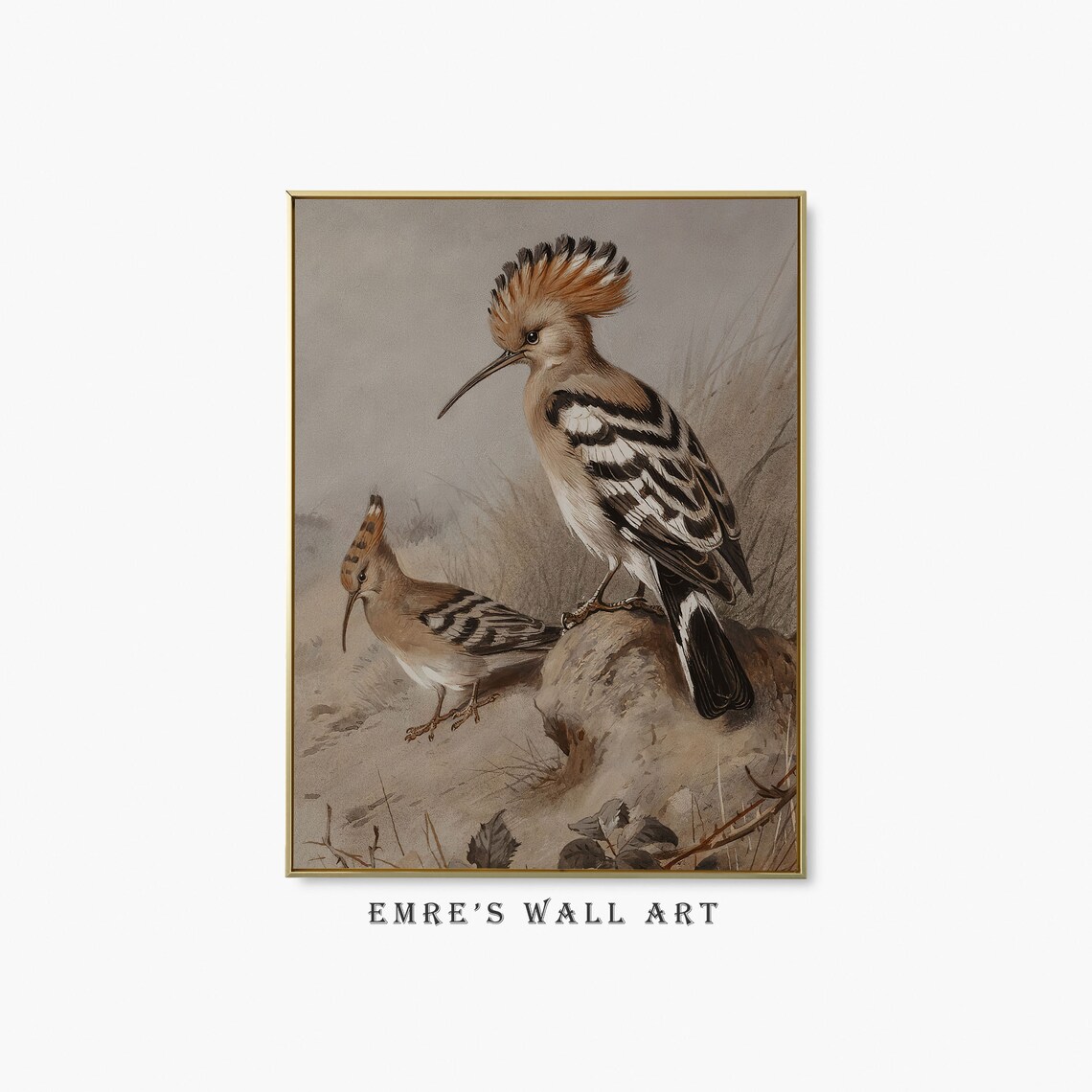 Vintage Bird Painting Nursery Bird Art, Rustic Farmhouse