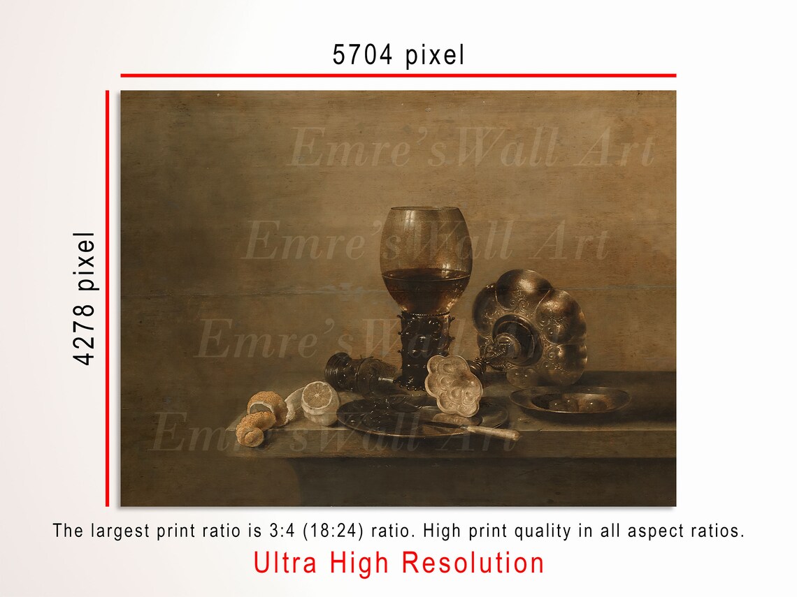 Vintage Still Life Painting, Antique Oil Art Print - Image 3