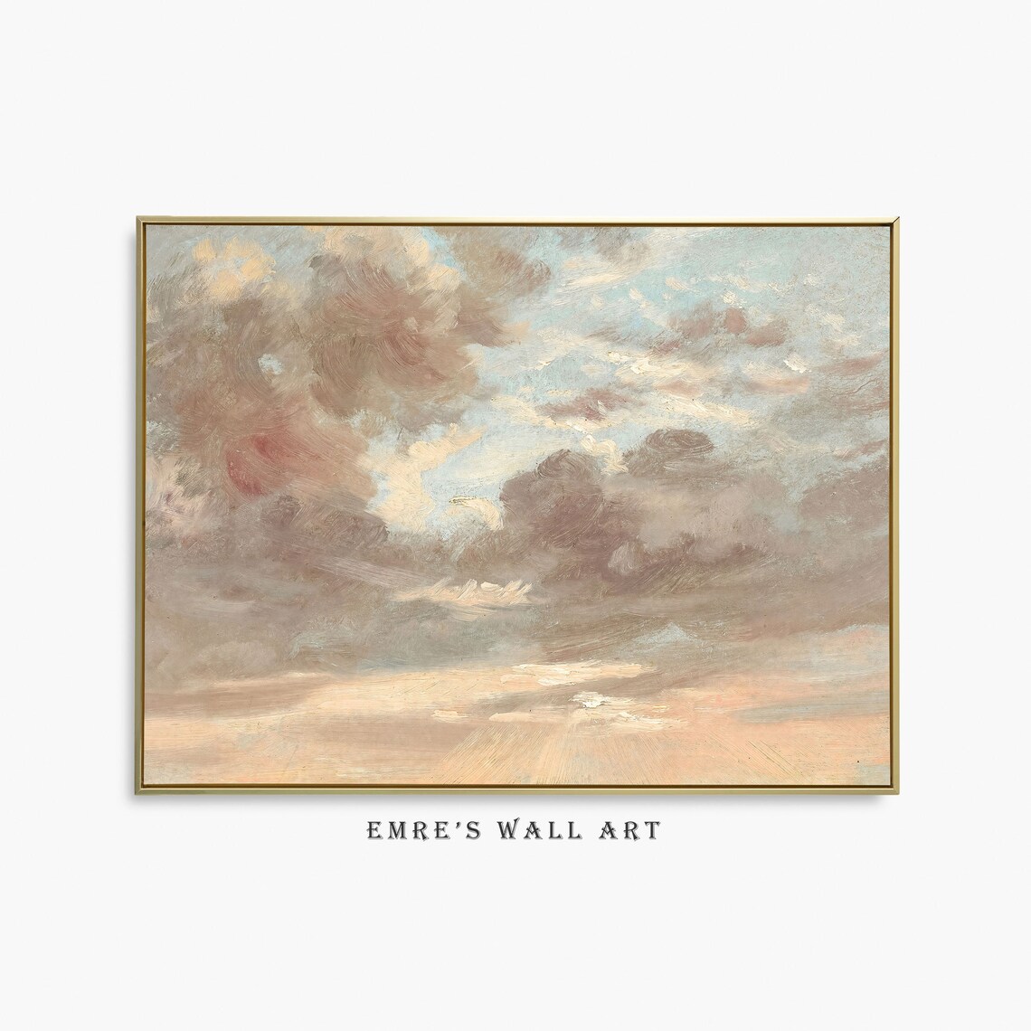 Cloud Oil Painting Vintage Cloud Study Art Print