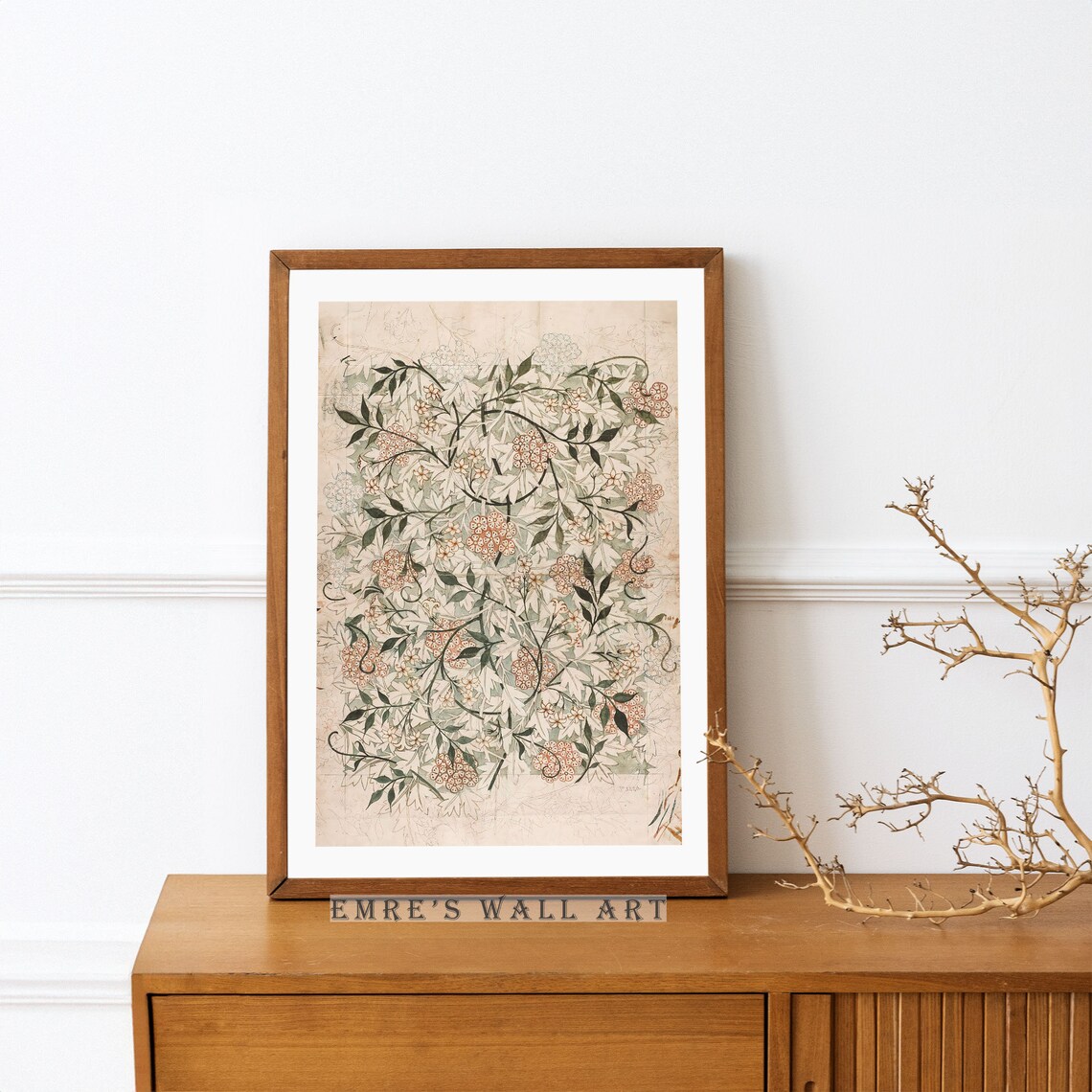 Vintage Botanical Sketch Art Print, Neutral Floral - Image 2