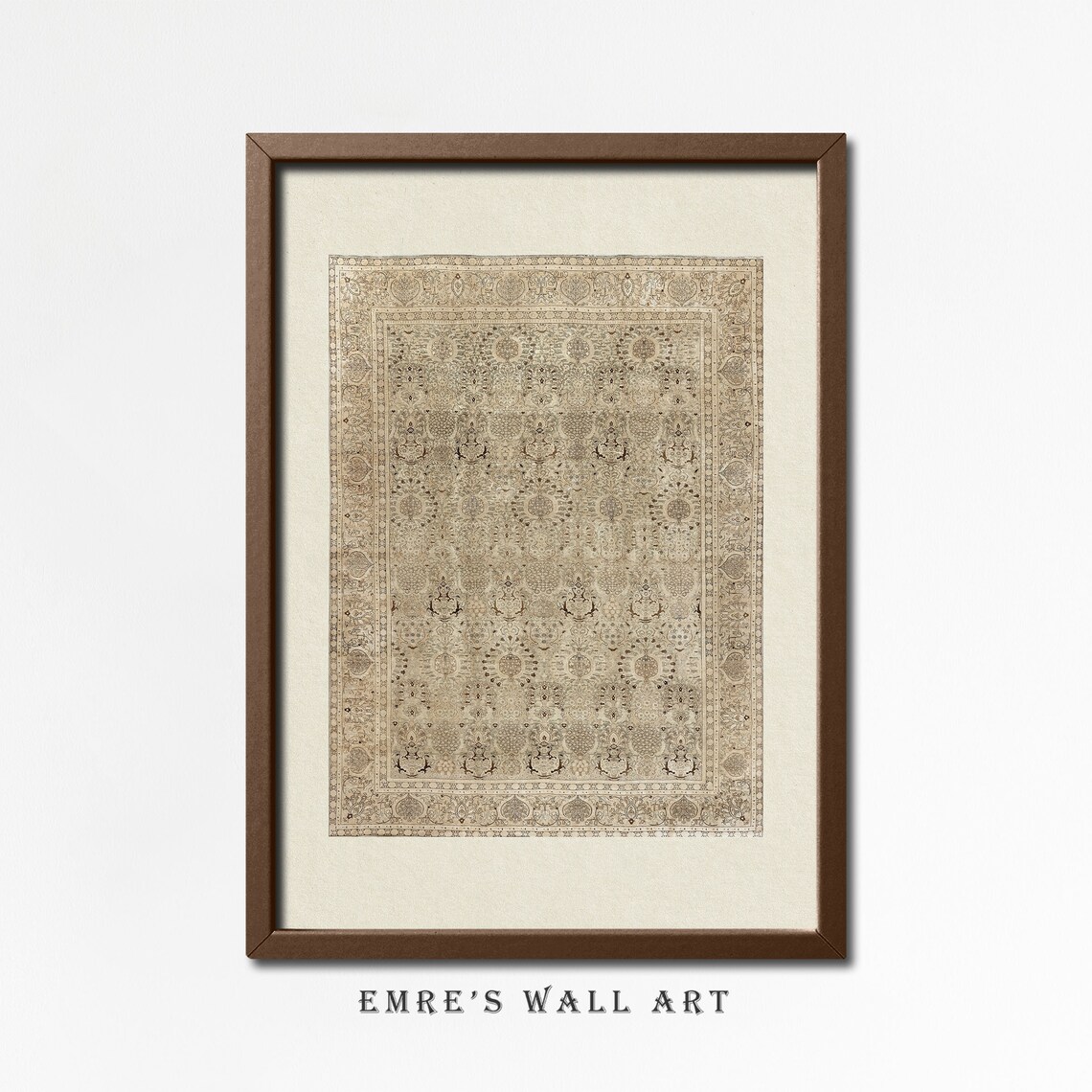Antique Rug Vintage Textile Pattern Art Print - Image 4