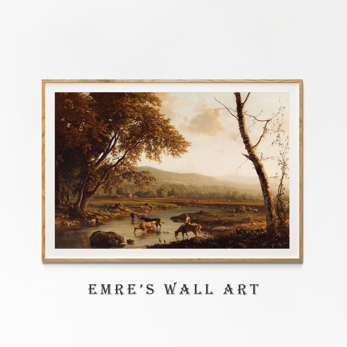 Vintage Autumn Landscape Art Print, Rustic Decor - Image 4