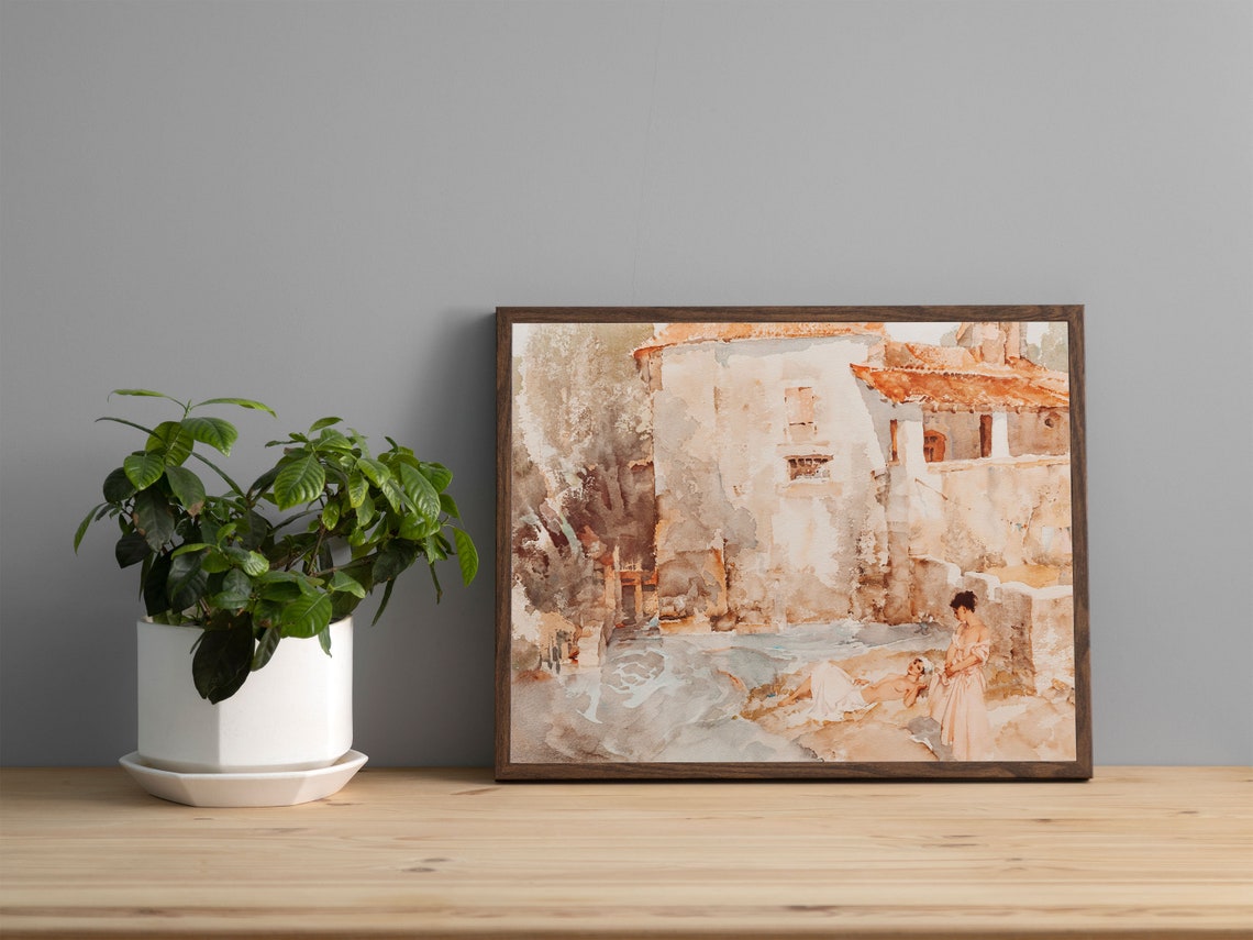 Sunbathing Painting Summer Oil Painting Naked Woman Print Vintage Summer Print Coastal Print Vintage Art Beach Oil Painting - Image 2