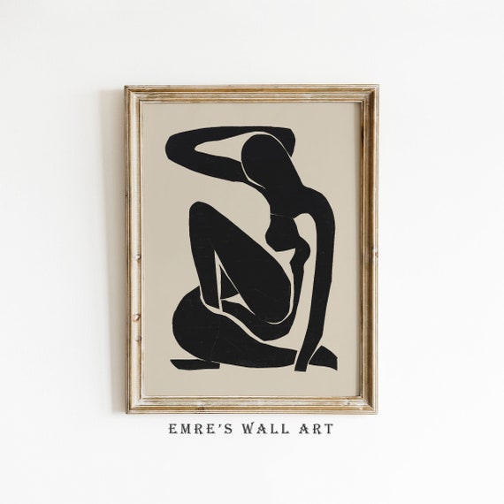 Figure Sketch Art Print, Vintage Woman Portrait