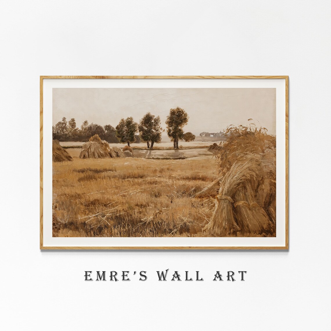 Vintage Field Painting, Farmhouse Wheat Field Art Print - Image 4