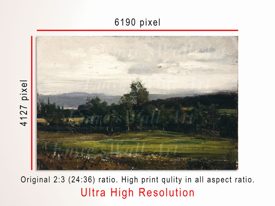 Summer Meadow Fields Green Landscape Vintage Oil Painting Poster - Image 3