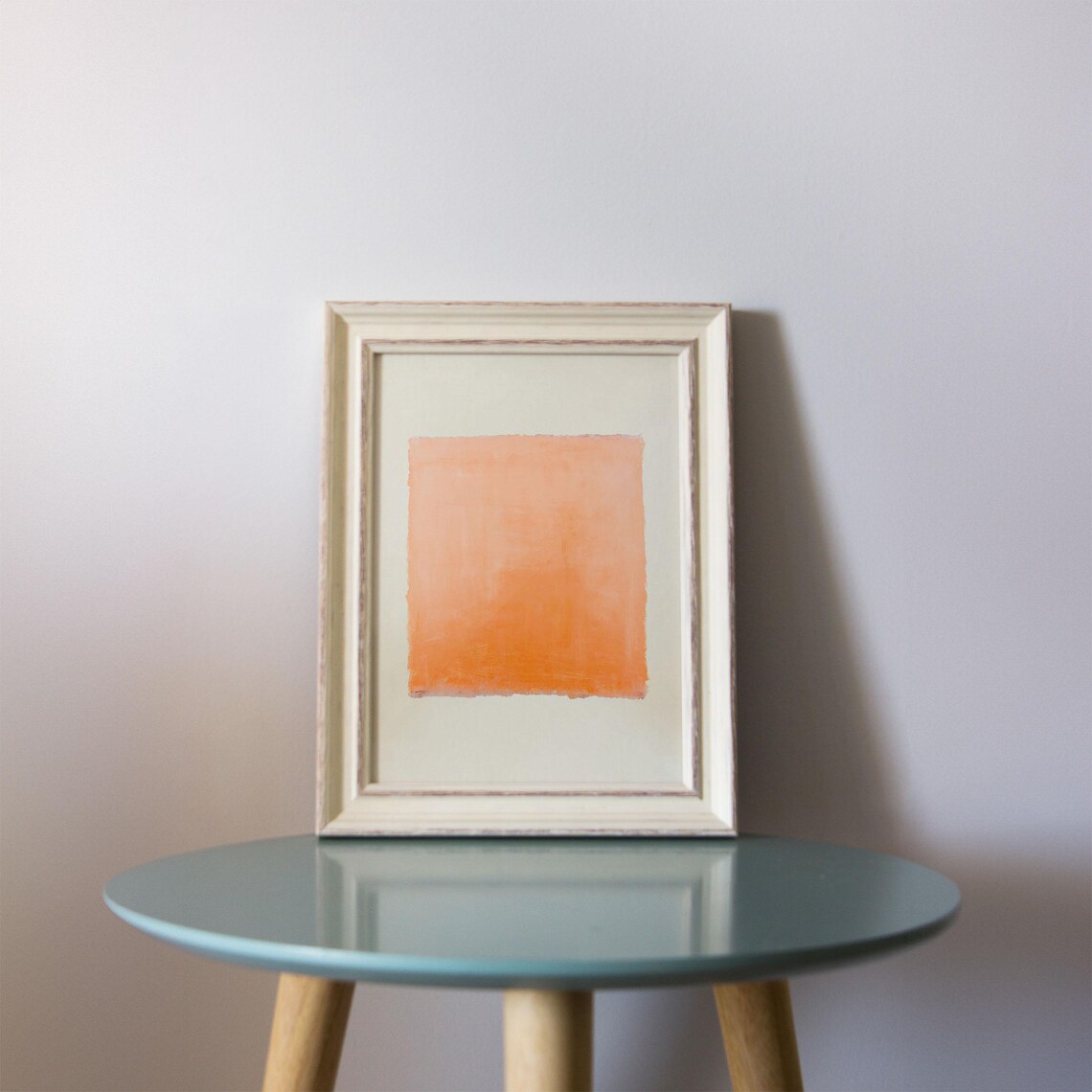 Orange Textural Painting Print, Vintage Abstract Artwork - Image 2