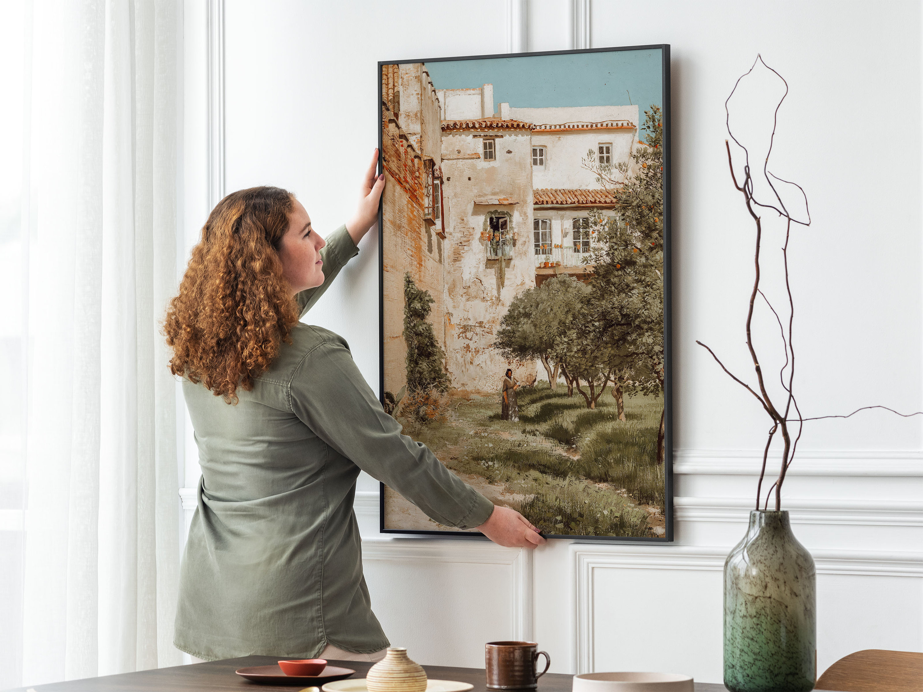 Vintage Kitchen Orange Tree Art Print, Summer Landscape - Image 2