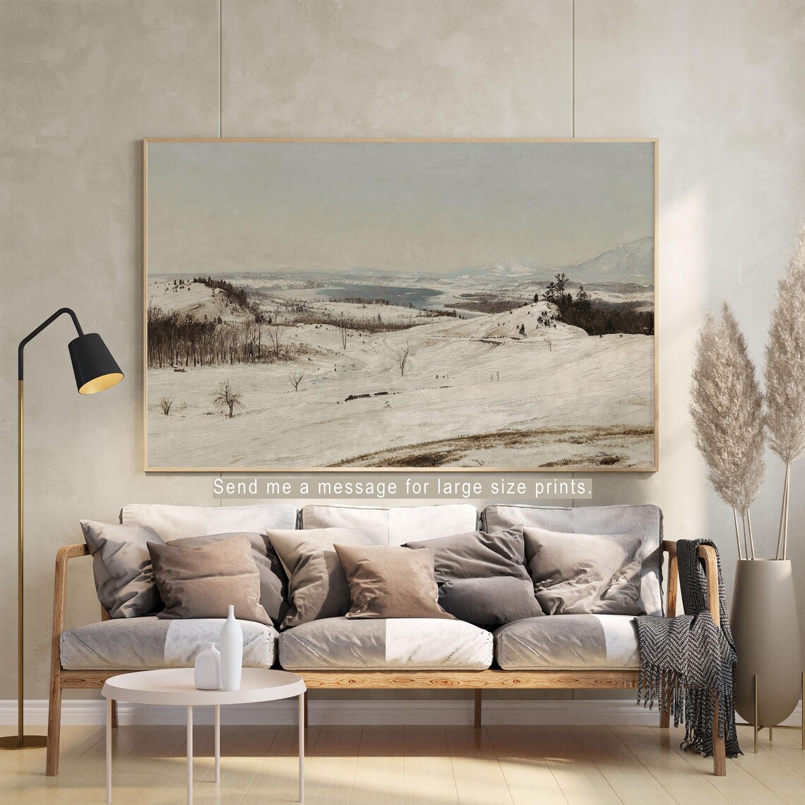 Vast Snowy Hills Frozen Lake Vintage Winter Countryside Panorama Poster - Image 4