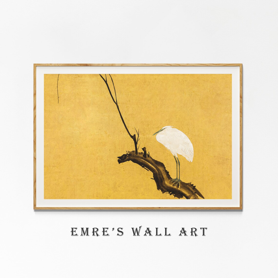 Heron Vintage Bohemian Japan Wall Art Print - Image 4