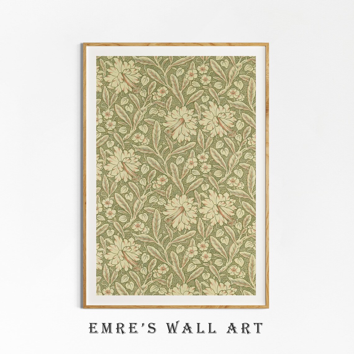 Antique Tapestry Botanical Pattern Art Print - Image 4
