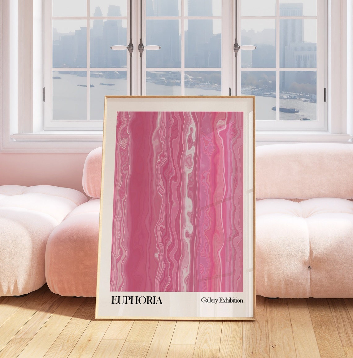 Euphoria Pink Marble Abstract Modern Gallery Exhibition Art Poster