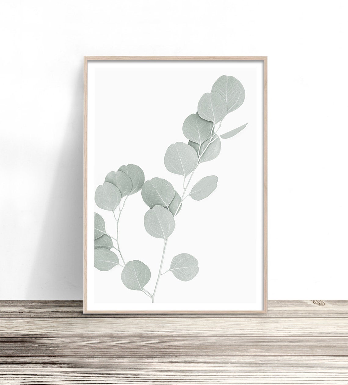 Eucalyptus Branch Soft Sage Green Australian Botanical Wall Art Poster