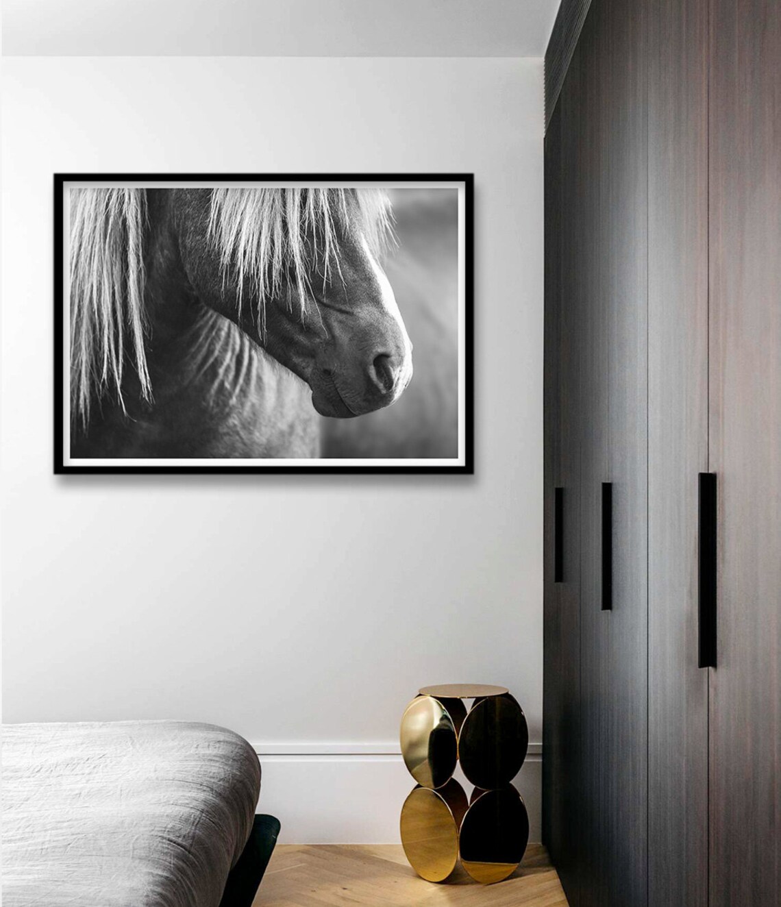 Horse Black and White Photography Large Wall Art Print - Image 3