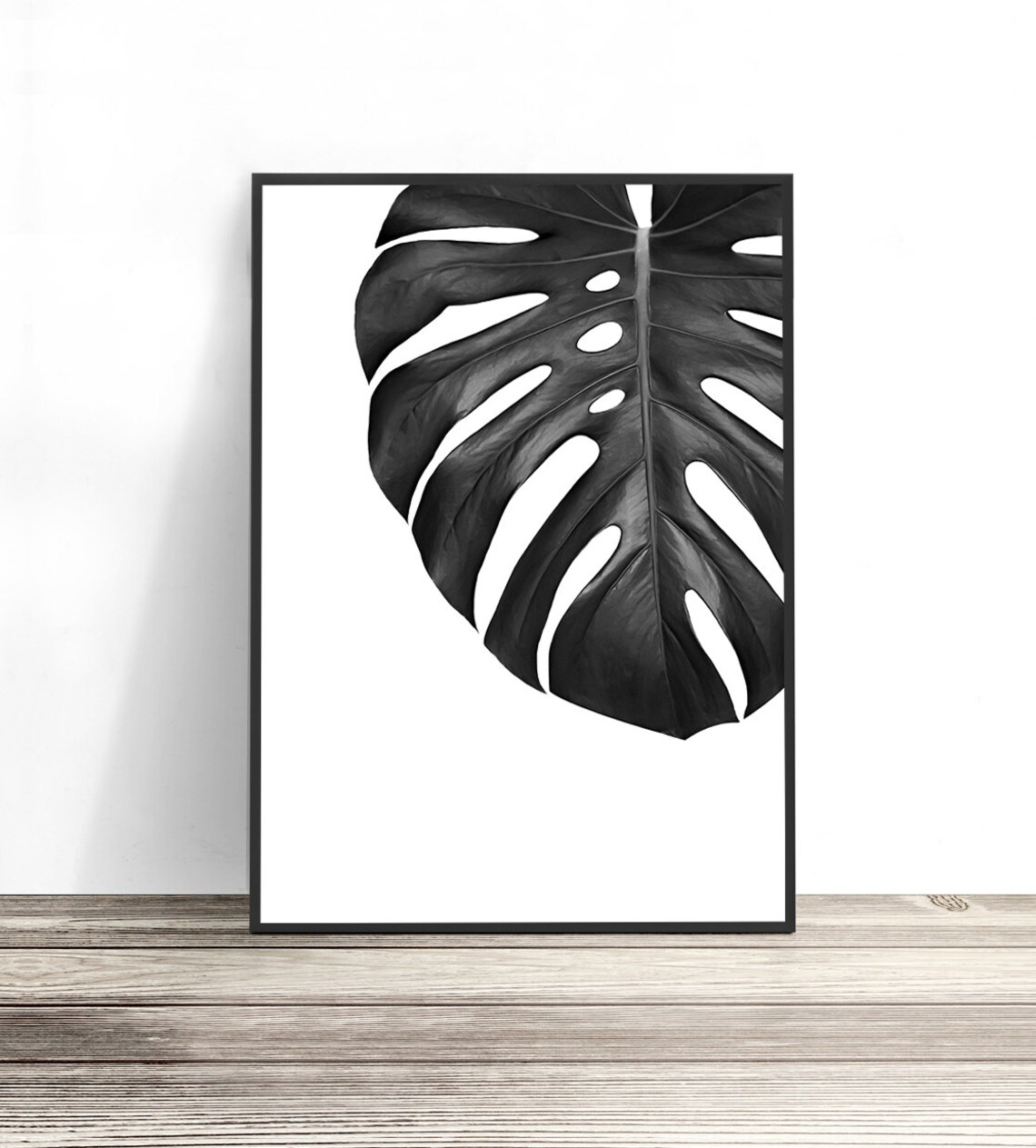 Monstera Leaf Print, Scandinavian Botanical Art Print