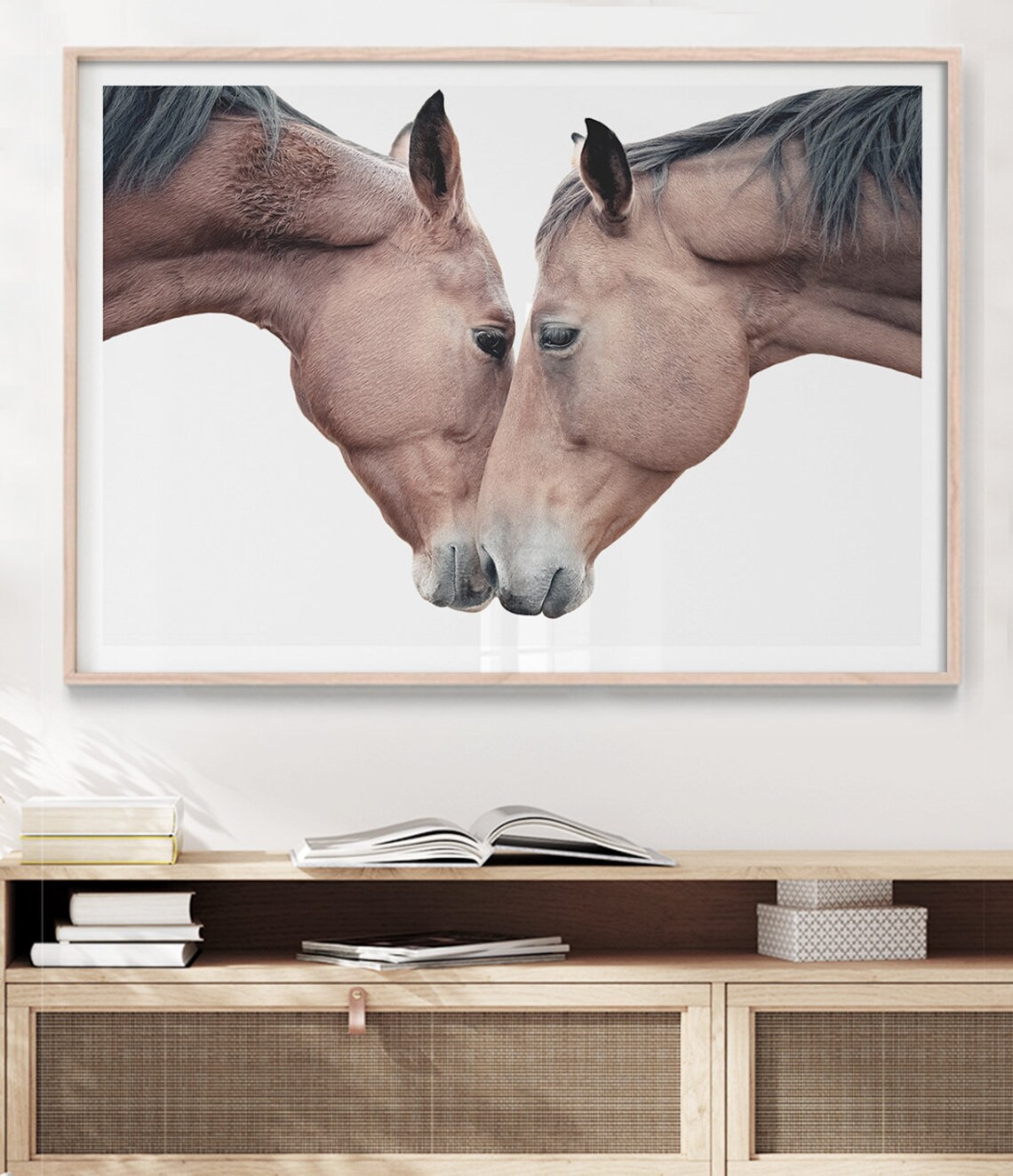 Soulmate Horses Nose To Nose Tender White Background Equestrian Poster - Image 2