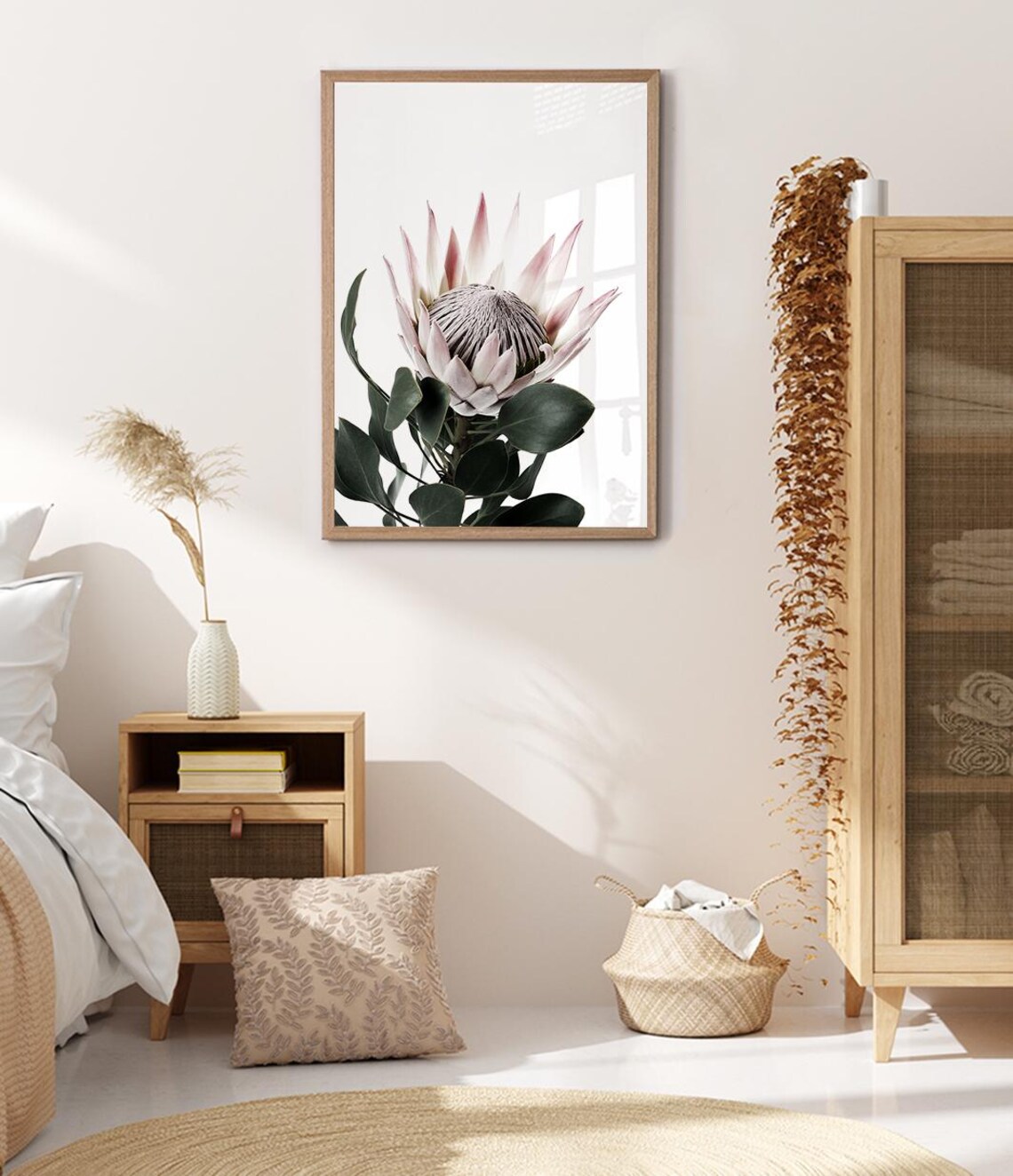 King Protea Print, Floral Bedroom Wall Decor - Image 3