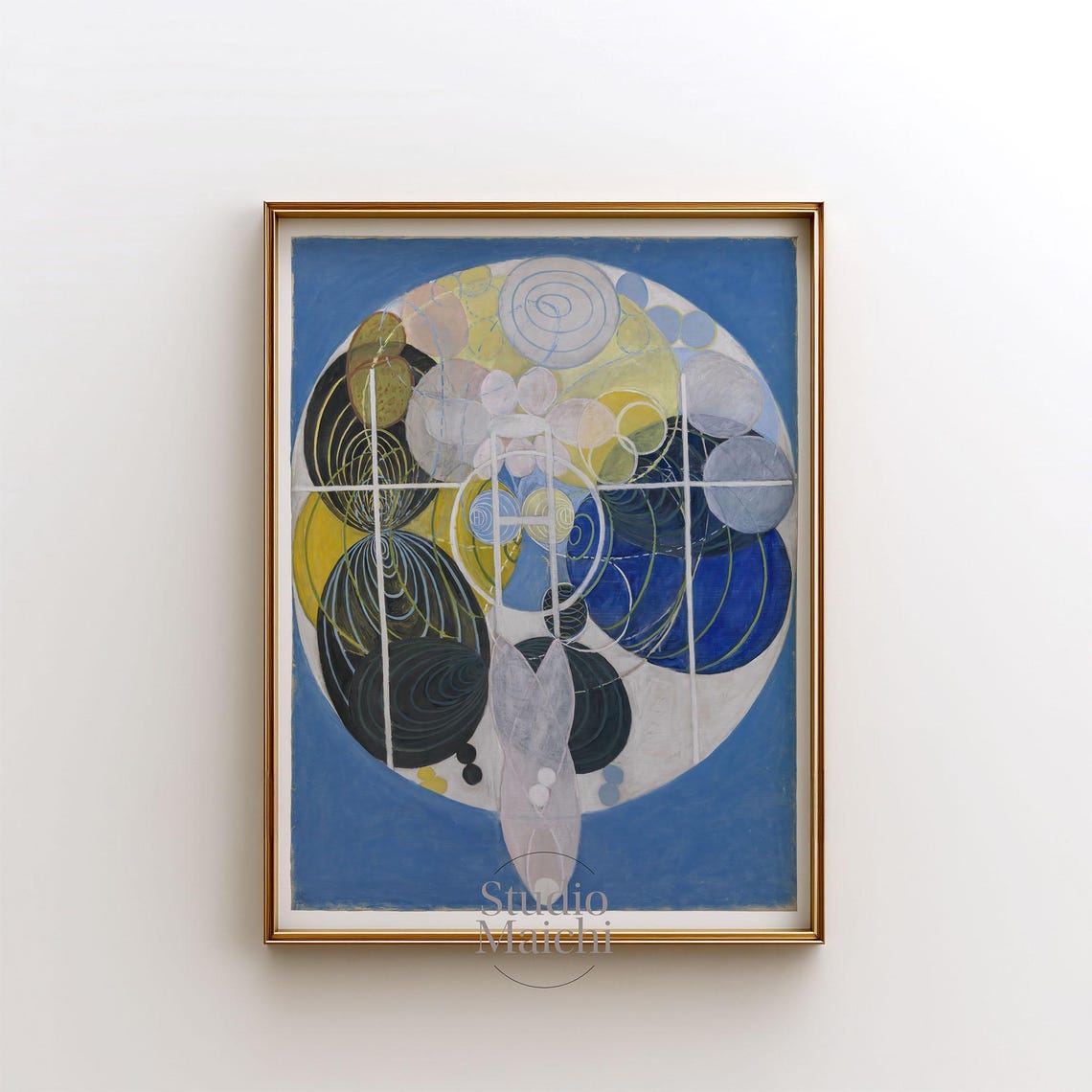 Hilma Af Klint Blue Circle Spirals Colorful Abstract Art Print
