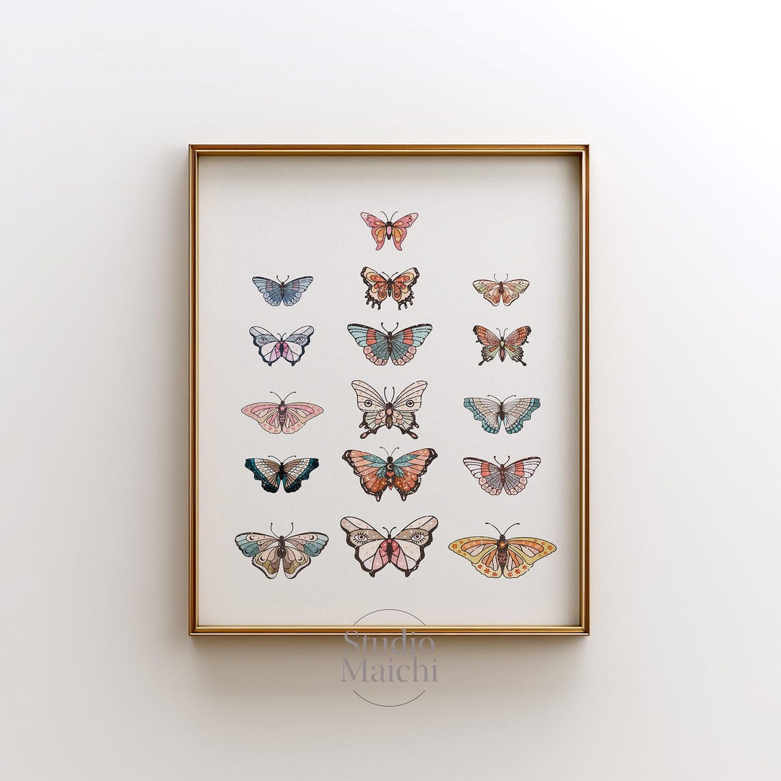 Nursery Home Decor Boho Butterflies Modern Art Print Neutral Modern Wall Art Boho Wall Decor Boho Prints Large Wall Art