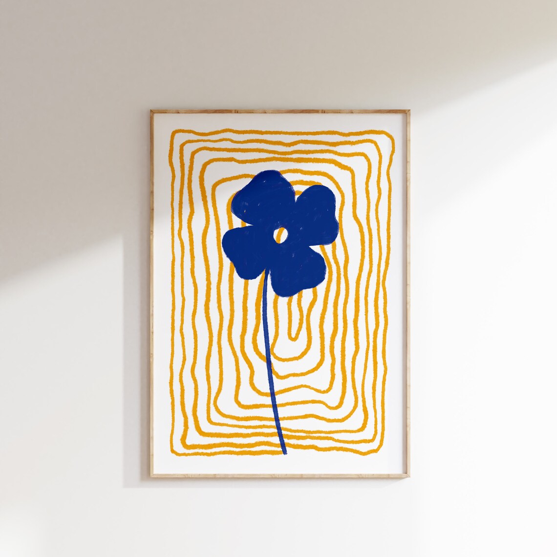 Abstract Flower Poster, Colorful Maximalist Floral Art
