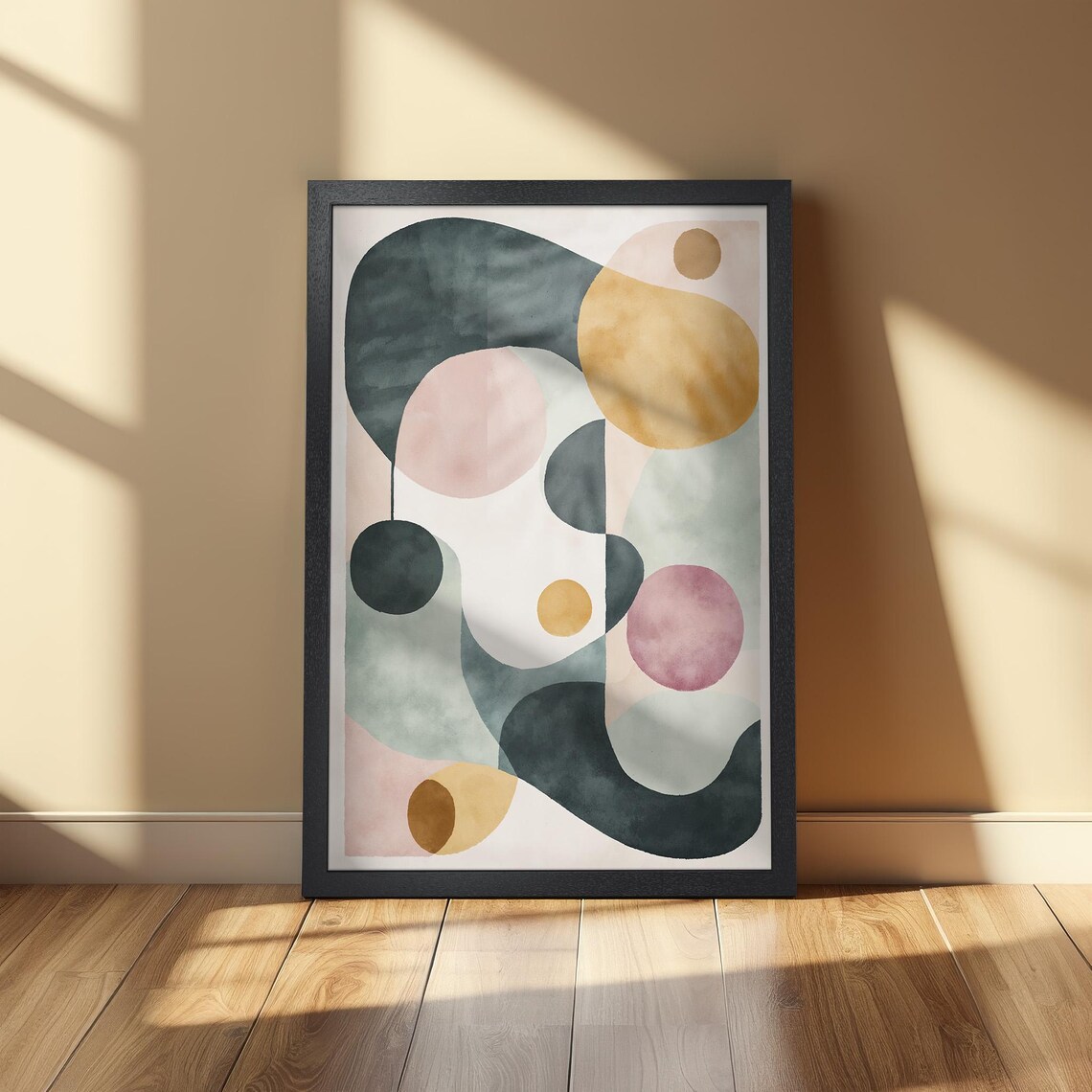 Abstract Poster, Mid Century Style Geometric Art - Image 2