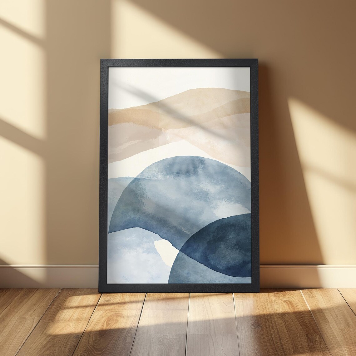 Abstract Ocean Wave, Pastel Minimalist Boho Poster - Image 2