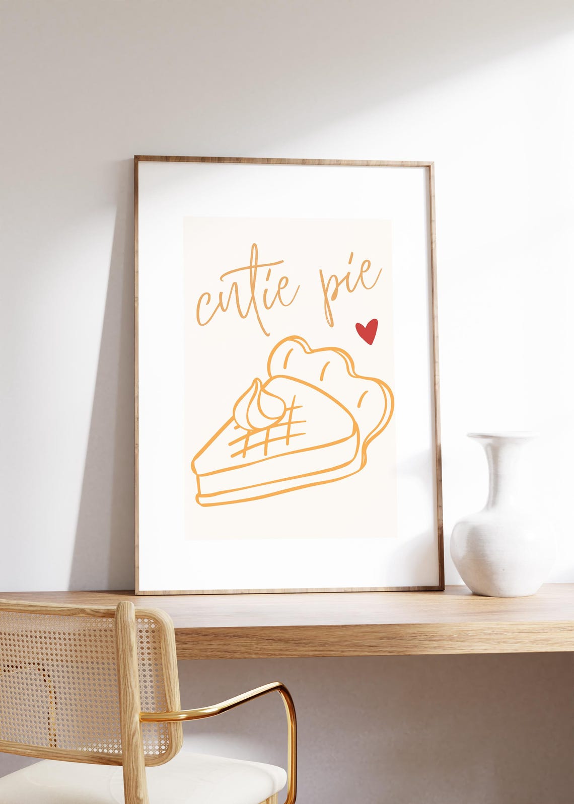 Cutie Pie Script Quote Cute Kitchen Dessert Bakery Food Poster - Image 2
