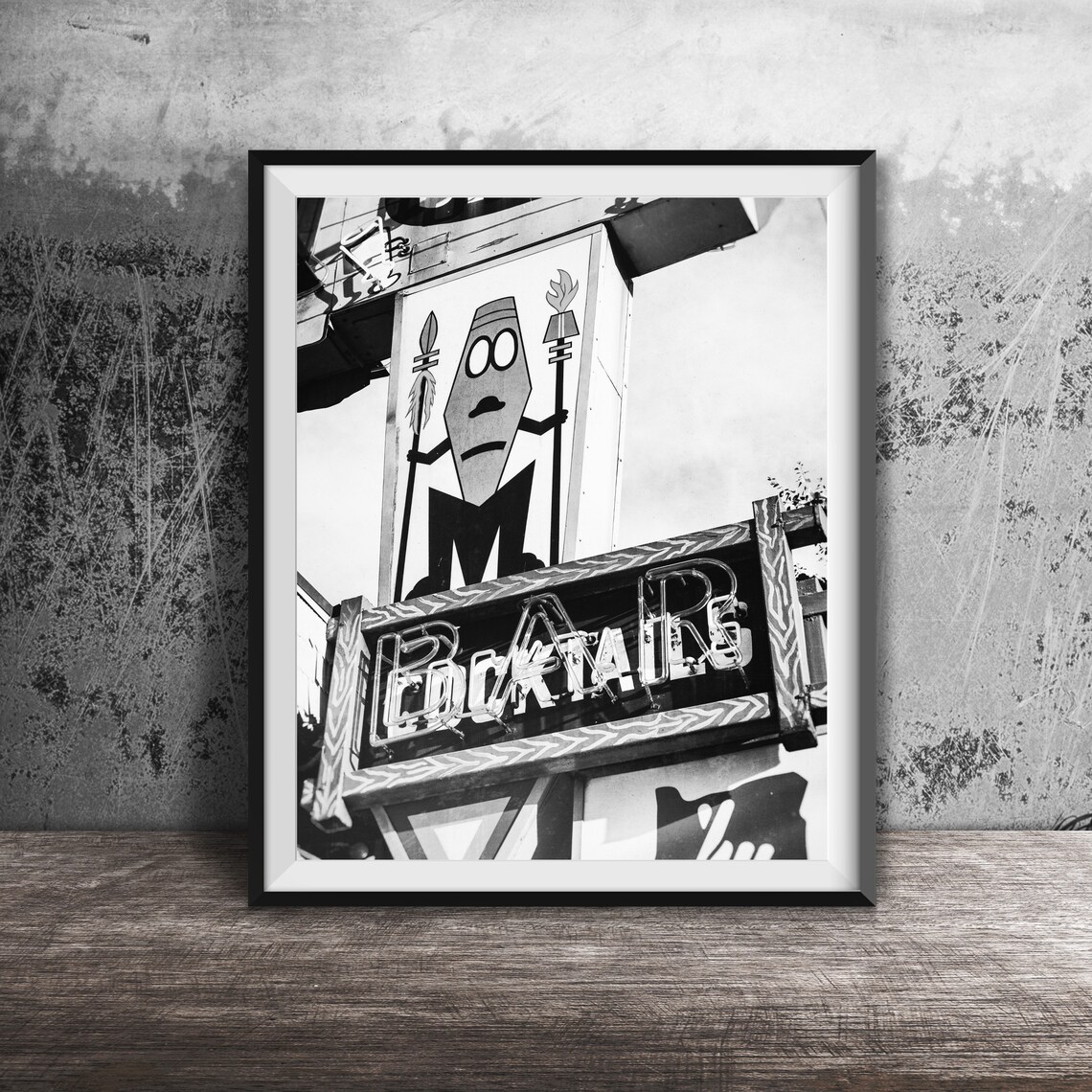 The Alibi Tiki Bar Portland Neon Cocktails Sign Photo Poster - Image 2