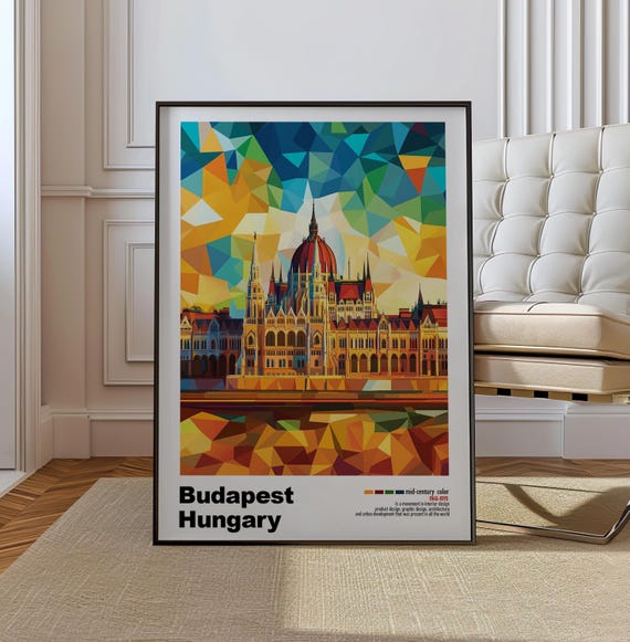 Athens Greece Mid Century Modern Architecture Art Print Retro Minimalist City Poster With Geometric Design Bold Mid Century Poster