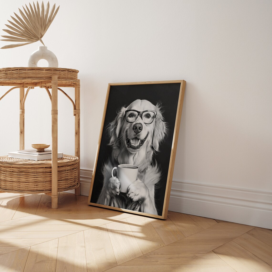 Golden Retriever Drinking Coffee, Funny Dog Print - Image 2