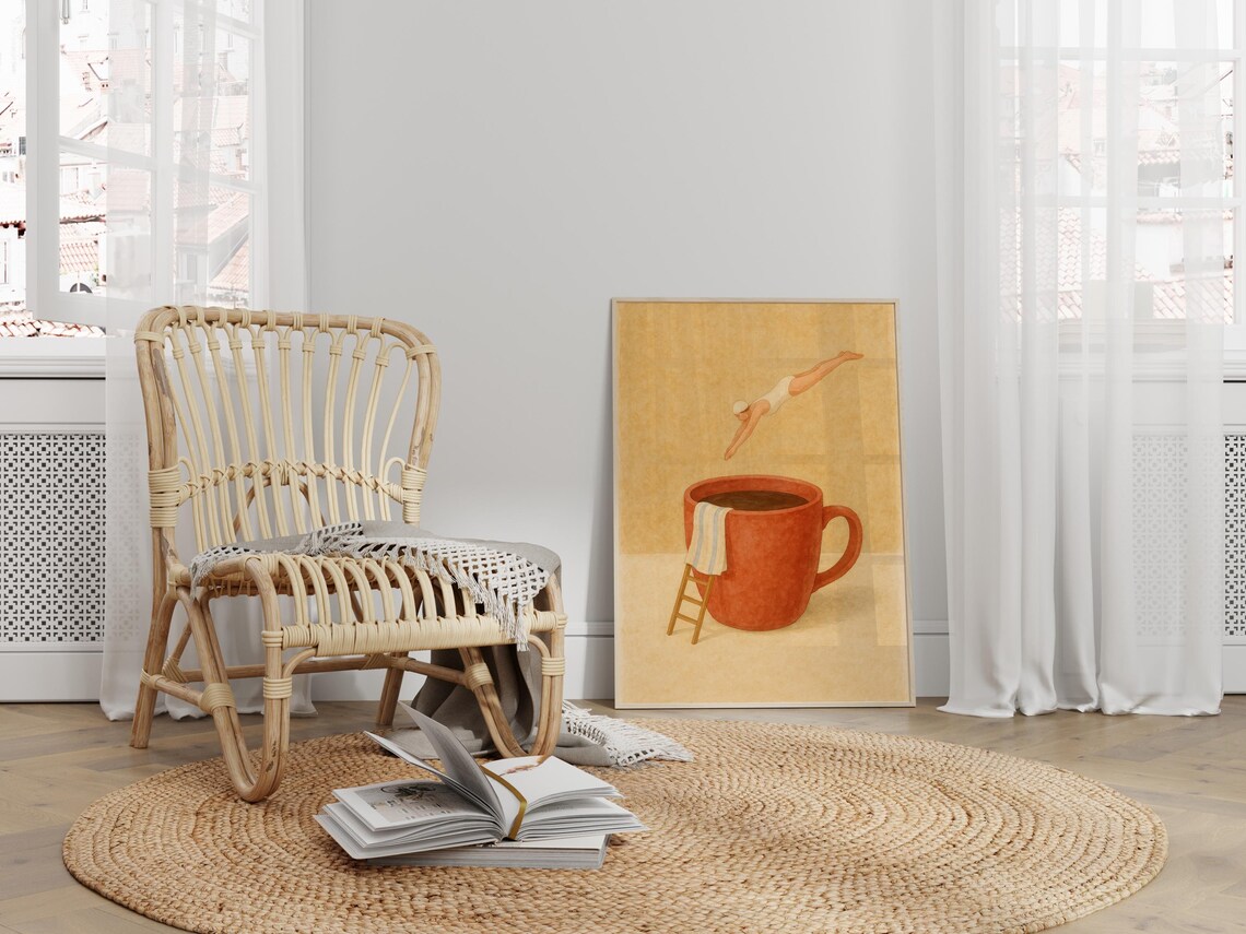 Coffee Diver, Surreal Coffee Print - Image 3