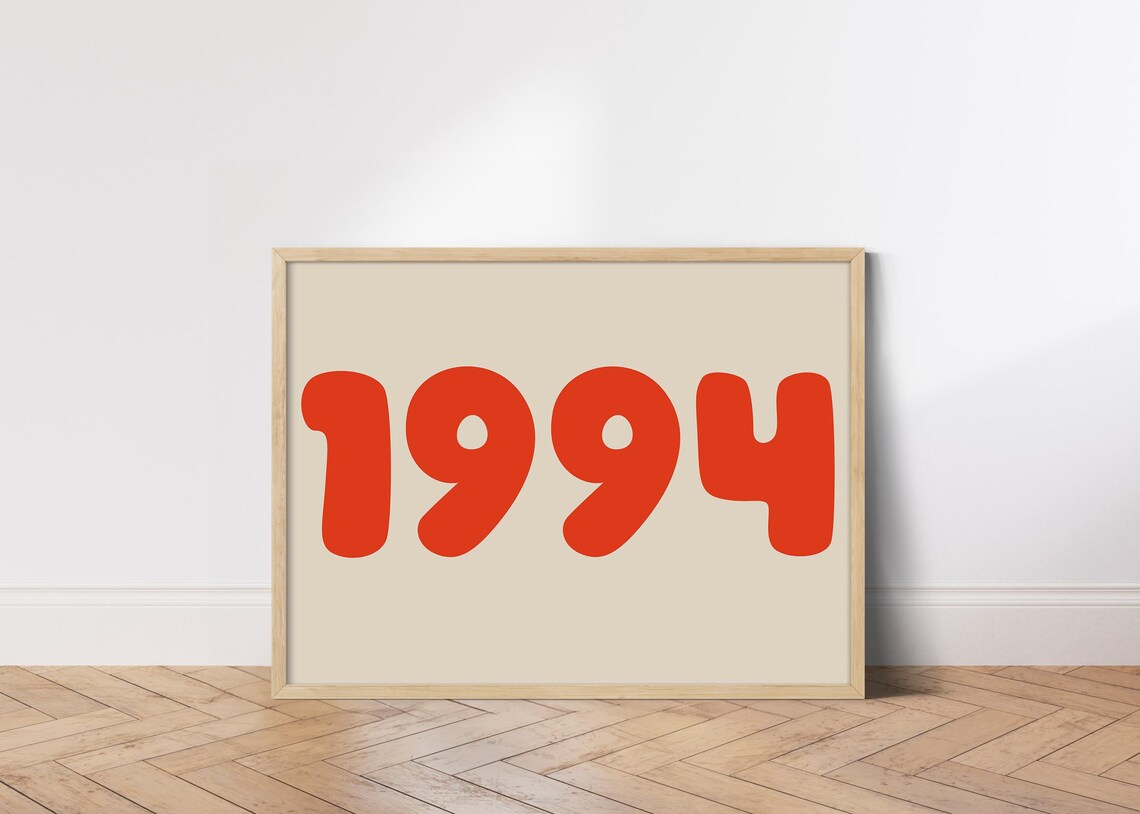 Custom Year Retro Poster, Personalized Birthday Gift
