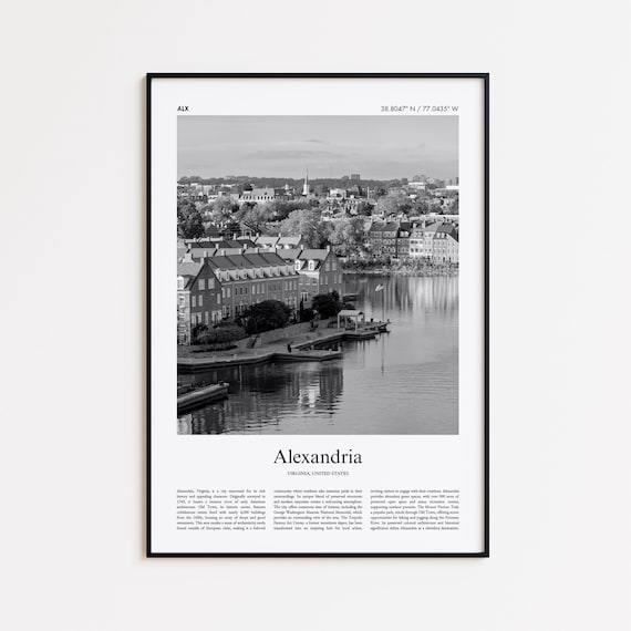 Alexandria Virginia Waterfront Row Houses Black and White Photo Poster
