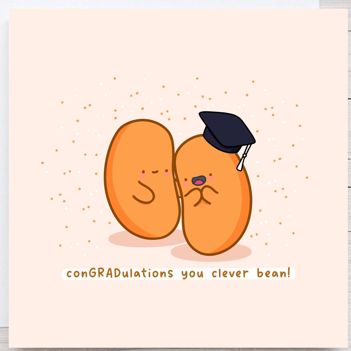 Baked Beans Funny Graduation Card Kawaii Graduation Card Graduation Pun Card