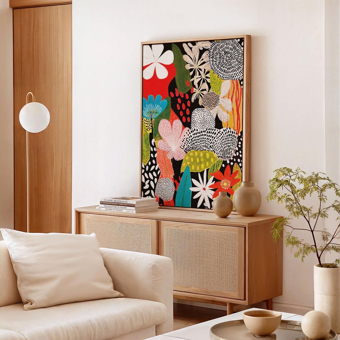 Yayoi Kusama Colorful Polka Dot Garden Modern Floral Art Poster - Image 3