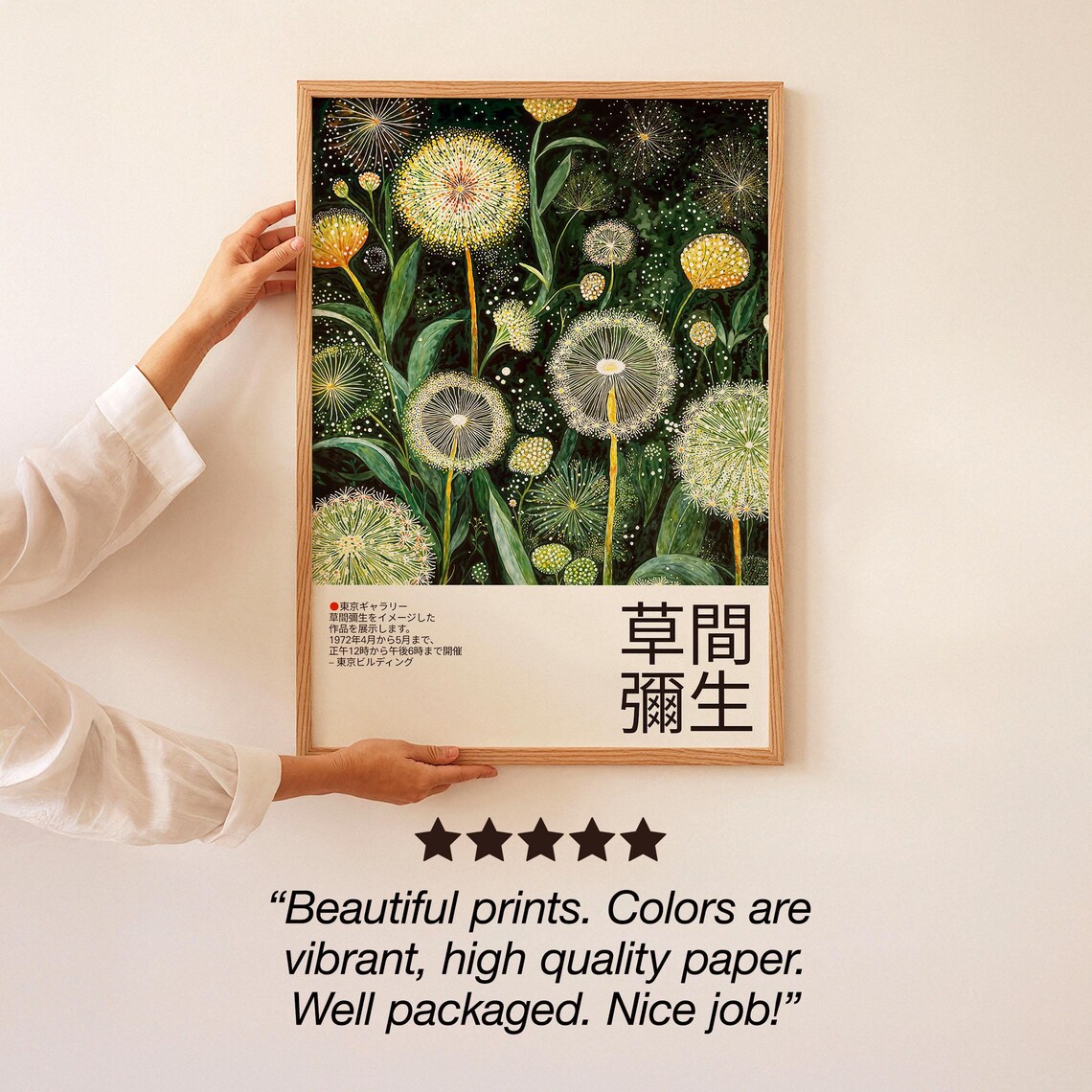 Yayoi Kusama-Inspired Dandelion Floral Art Print - Image 3