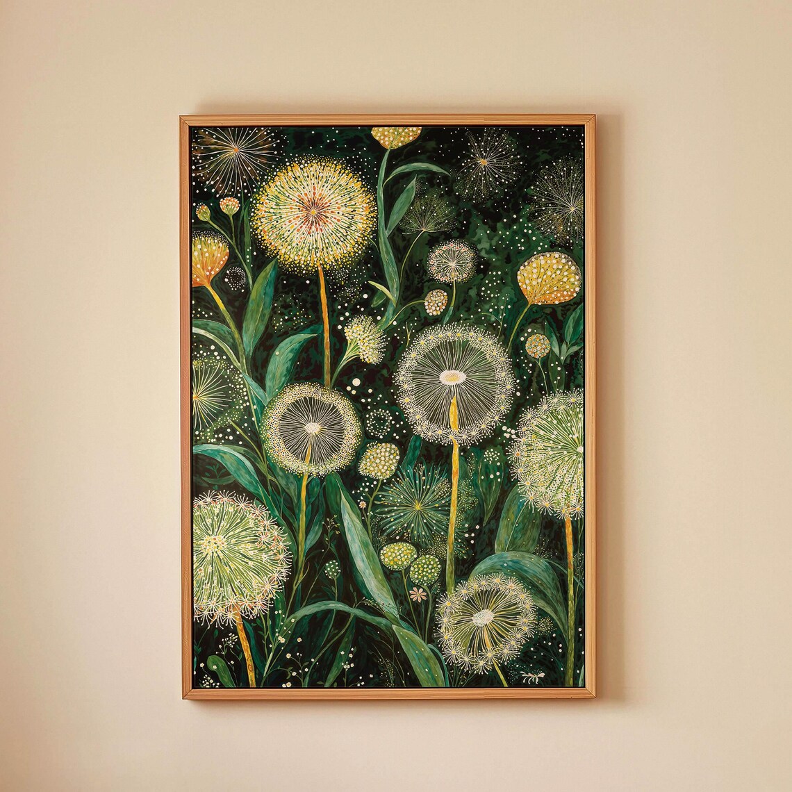 Yayoi Kusama-Inspired Dandelion Botanical Art Print