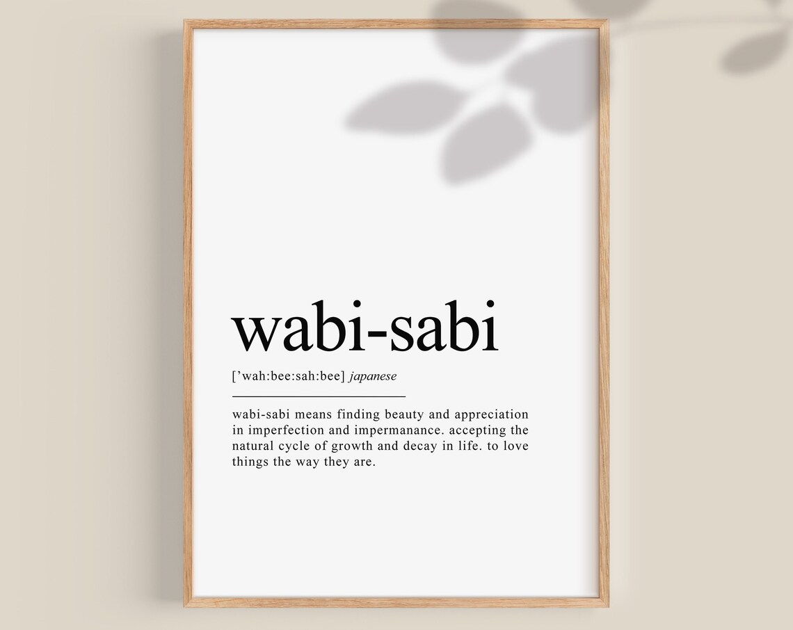 Wabi-Sabi Japanese Definition Word Art Decor Philosophy Poster