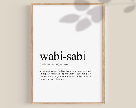 Wabi-Sabi Japanese Definition Word Art Decor Philosophy Poster