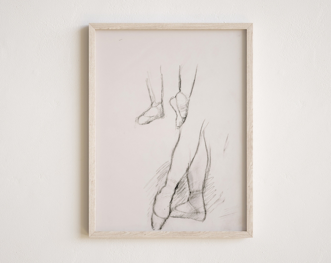 Ballerina On Pointe Vintage Ballet Dancer Art Print