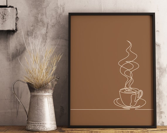 Coffee Line Art Coffee Sign Coffee Bar Decor Coffee Print Coffee Shop Sign Coffee Art Coffee Wall Art