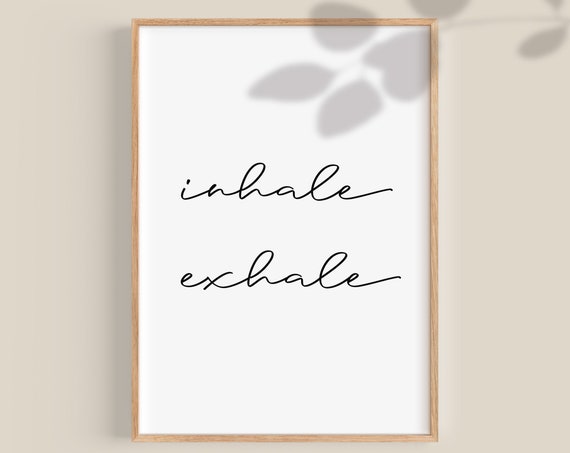 Inhale Exhale Yoga Bedroom Wall Art Poster Print