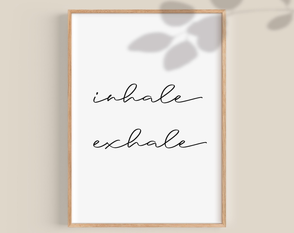 Inhale Exhale Yoga Bedroom Wall Art Poster Print