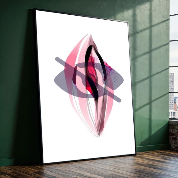 Pink Feminine Abstract Form Sensual Modern Minimalist Body Painting Poster