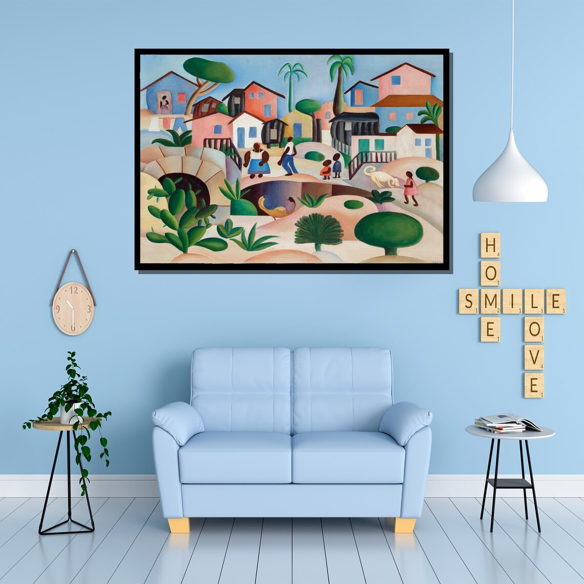 Tarsila Do Amaral Village With Bridge Brazilian Folk Scene Poster - Image 3