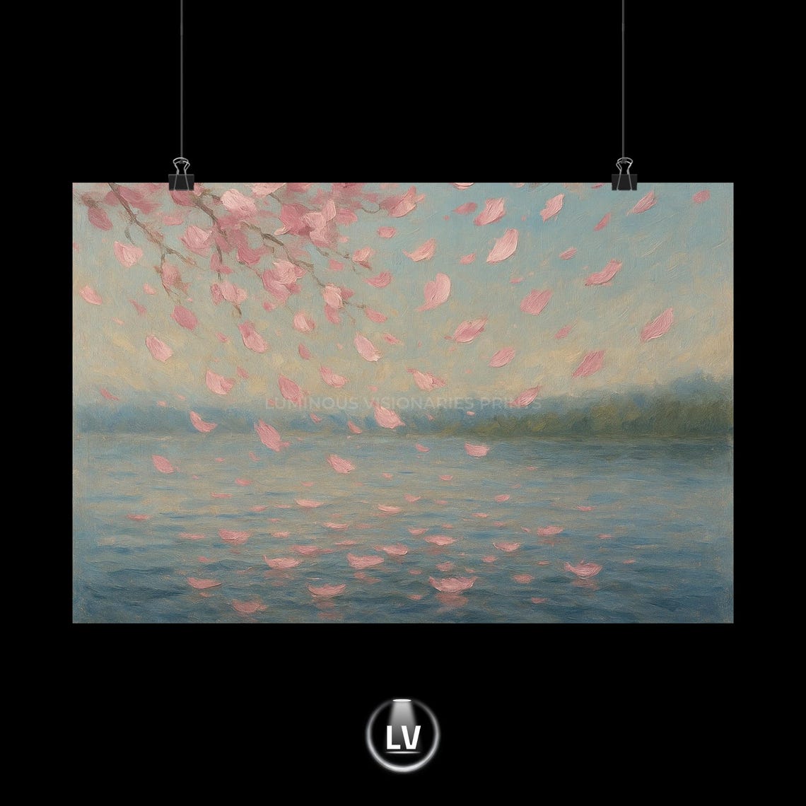 Cherry Blossom Poster, Floral Wall Art