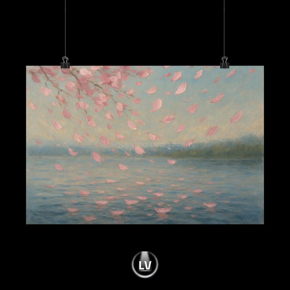 Cherry Blossom Poster, Floral Wall Art